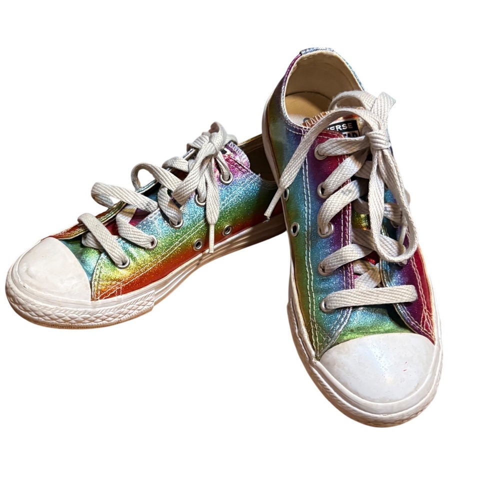 Converse Chuck Taylor All Star Rainbow Glitter Low Top Sneakers 665534C Kids 2